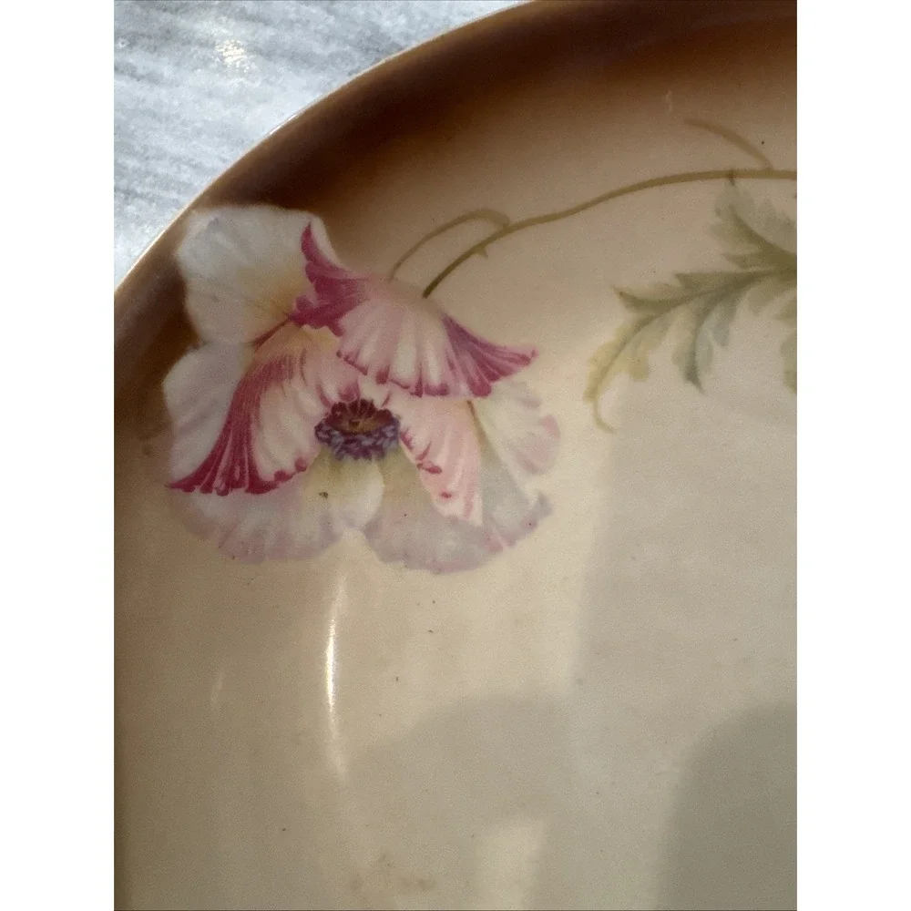 Vintage P.V. Germany Flowers Porcelain Serving‎ Bowl 1934